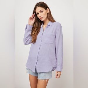 Rails Ellis Long Sleeve Button Down Cotton Gauze Like New! Pale Violet Size L